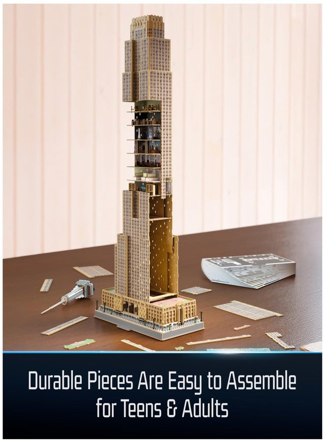 4D Build, Architect Series Empire State Building 3D Model Kit with LED Lights, Desk Décor, Adult Puzzles, Building Toys, 3D Puzzles for Adults & Teens, 479 Pieces, for Ages 12 & Up - Image 4
